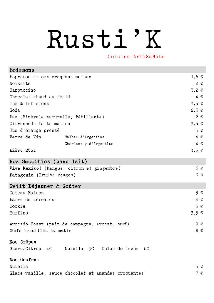 Rusti'K - Menu Image 3